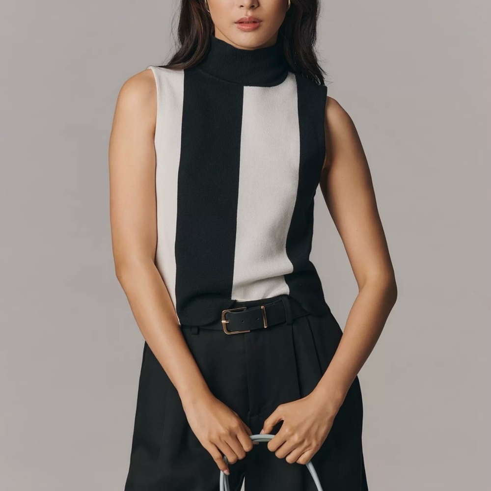 NWT Maeve Scalloped Turtleneck Sweater Tank Top